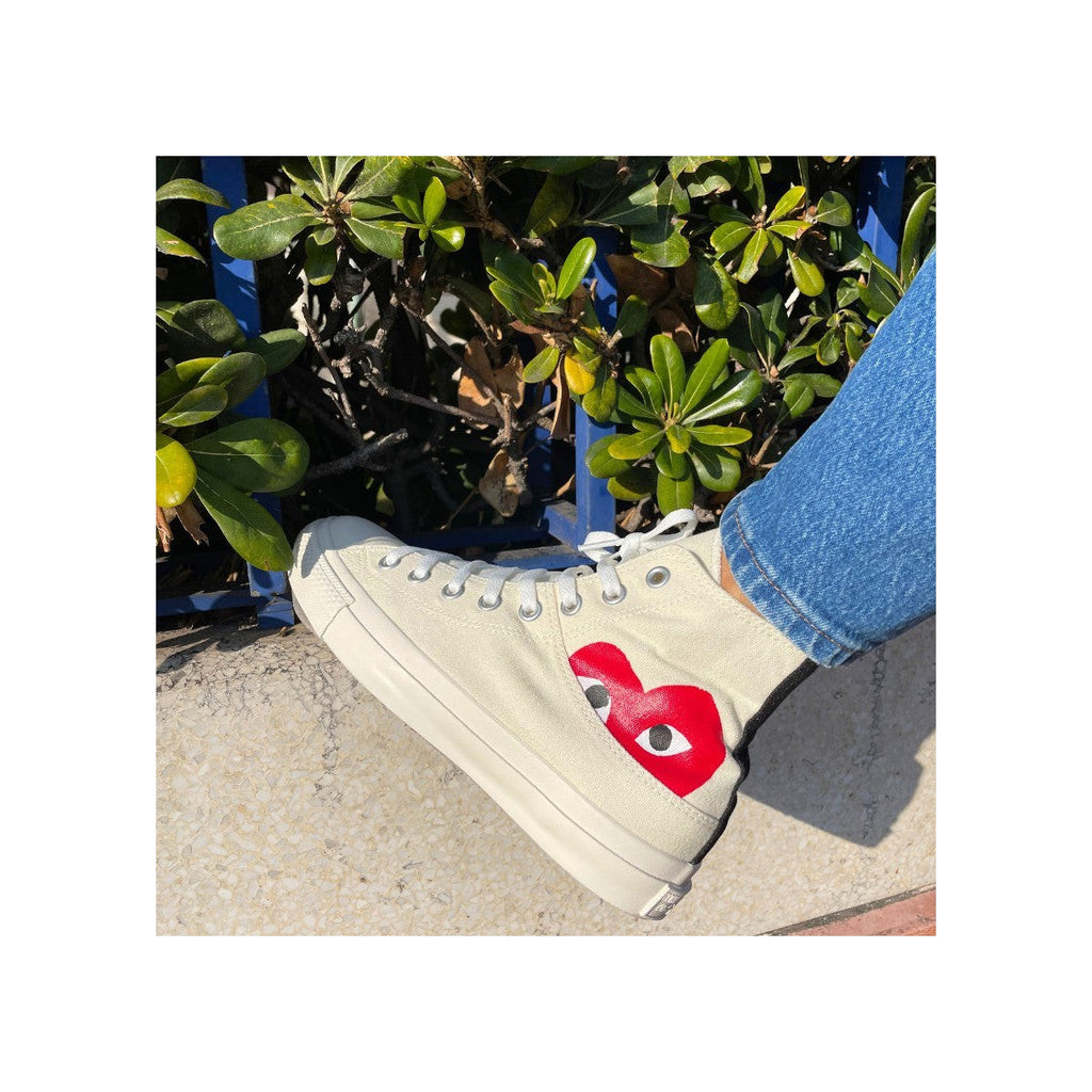 Converse Comme Des Garçons White Half Logo