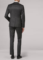 Costume En Faux Uni De Laine Vierge Grise - Gris Cendre, Faux Uni - De Fursac - The Bradery
