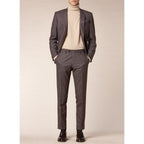 Costume Slim Fit - Taupe, Motif Pied-De-Poule - De Fursac - The Bradery