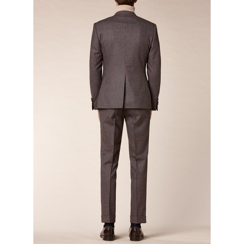 Costume Slim Fit - Taupe, Motif Pied-De-Poule - De Fursac - The Bradery