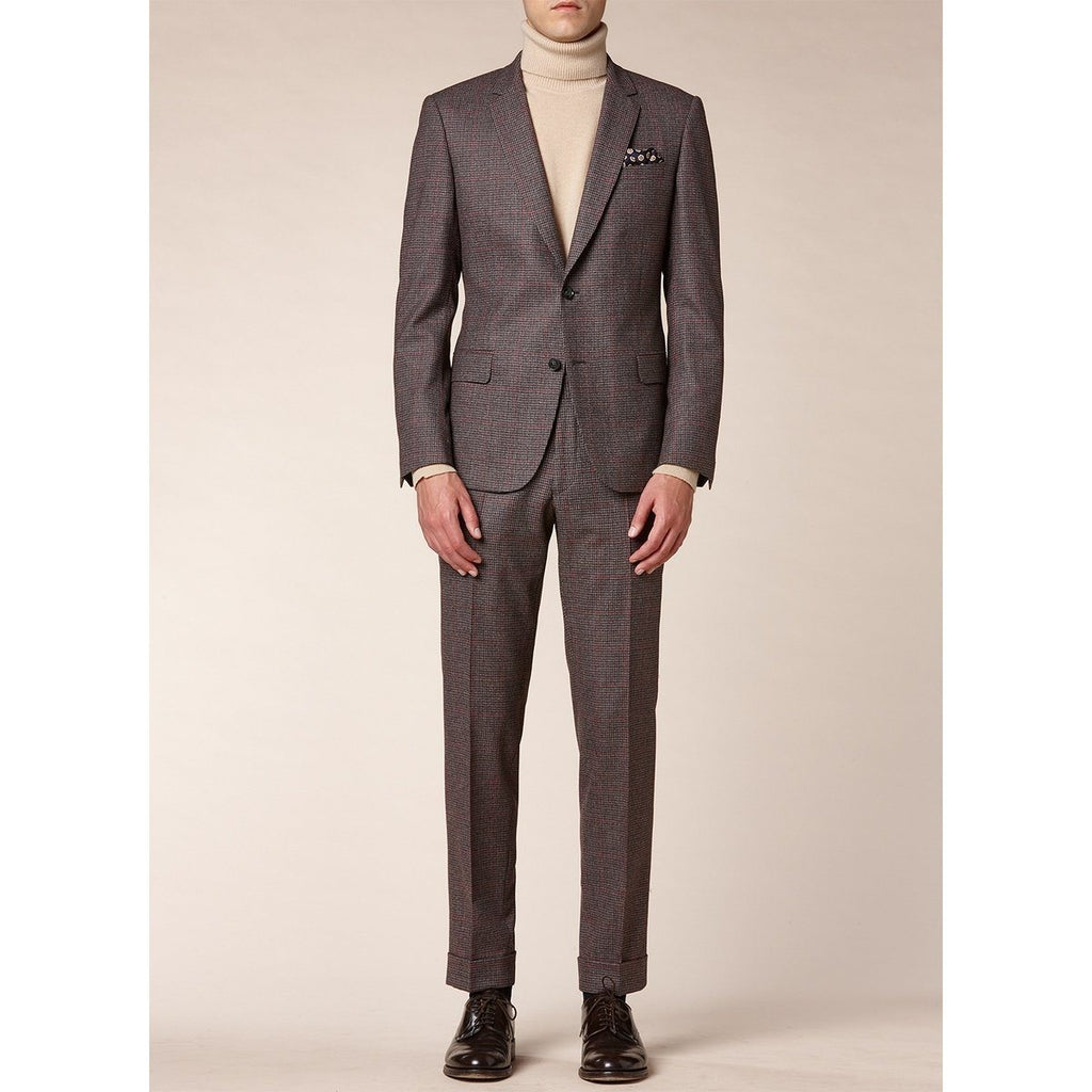 Costume Slim Fit - Taupe, Motif Pied-De-Poule - De Fursac - The Bradery