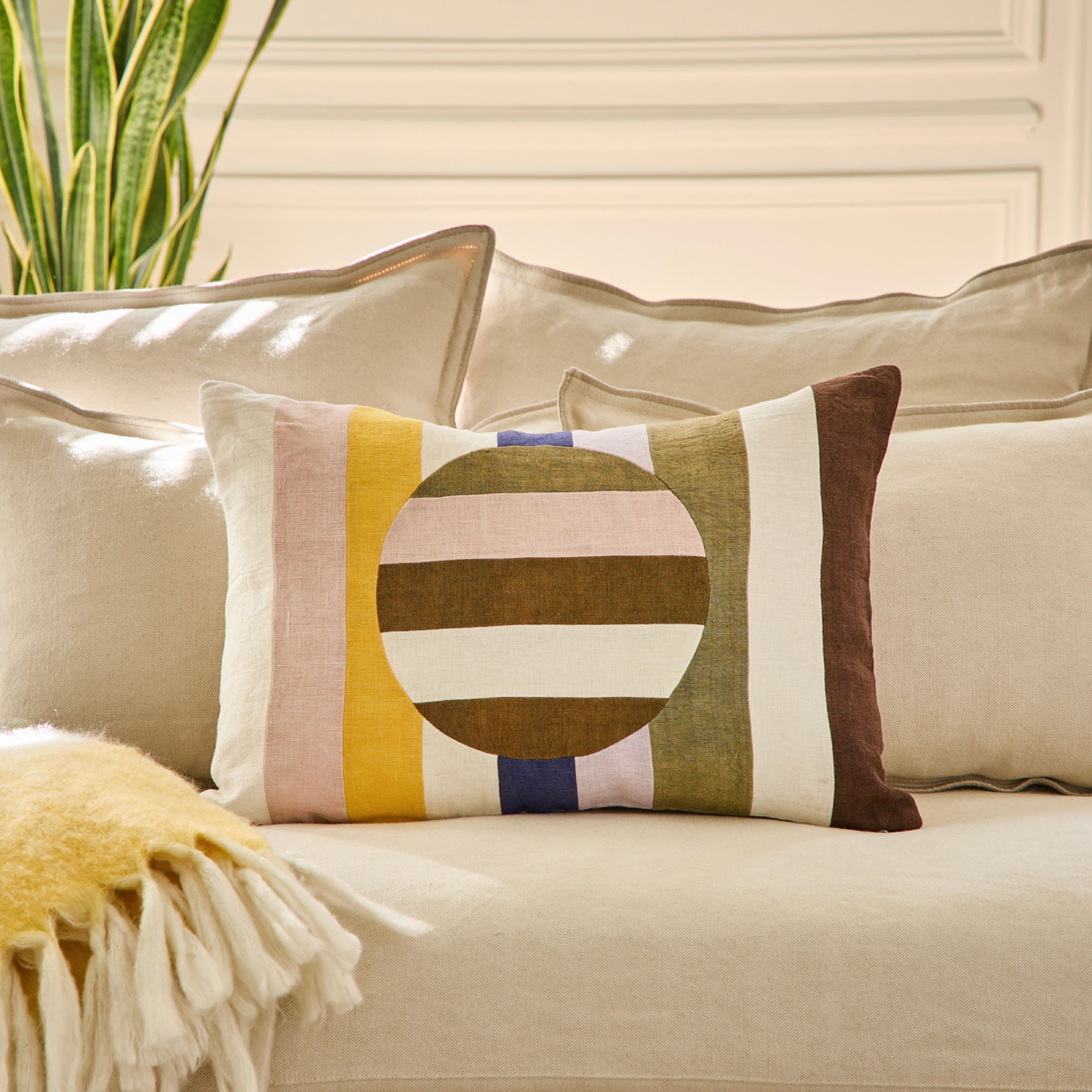 Coussin Armel - Multi Rose & Marron