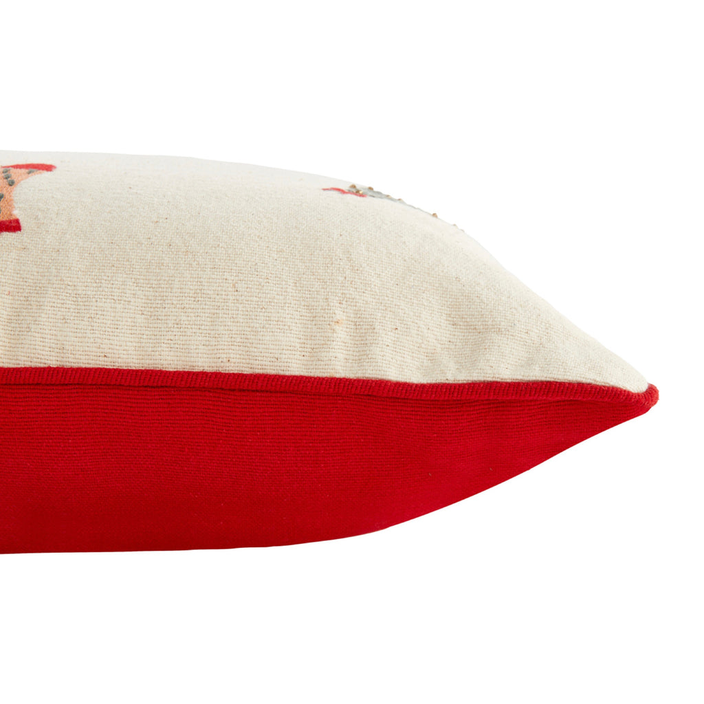 Coussin Brooke - Ecru/Rouge