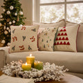 Coussin Brooke - Ecru/Rouge