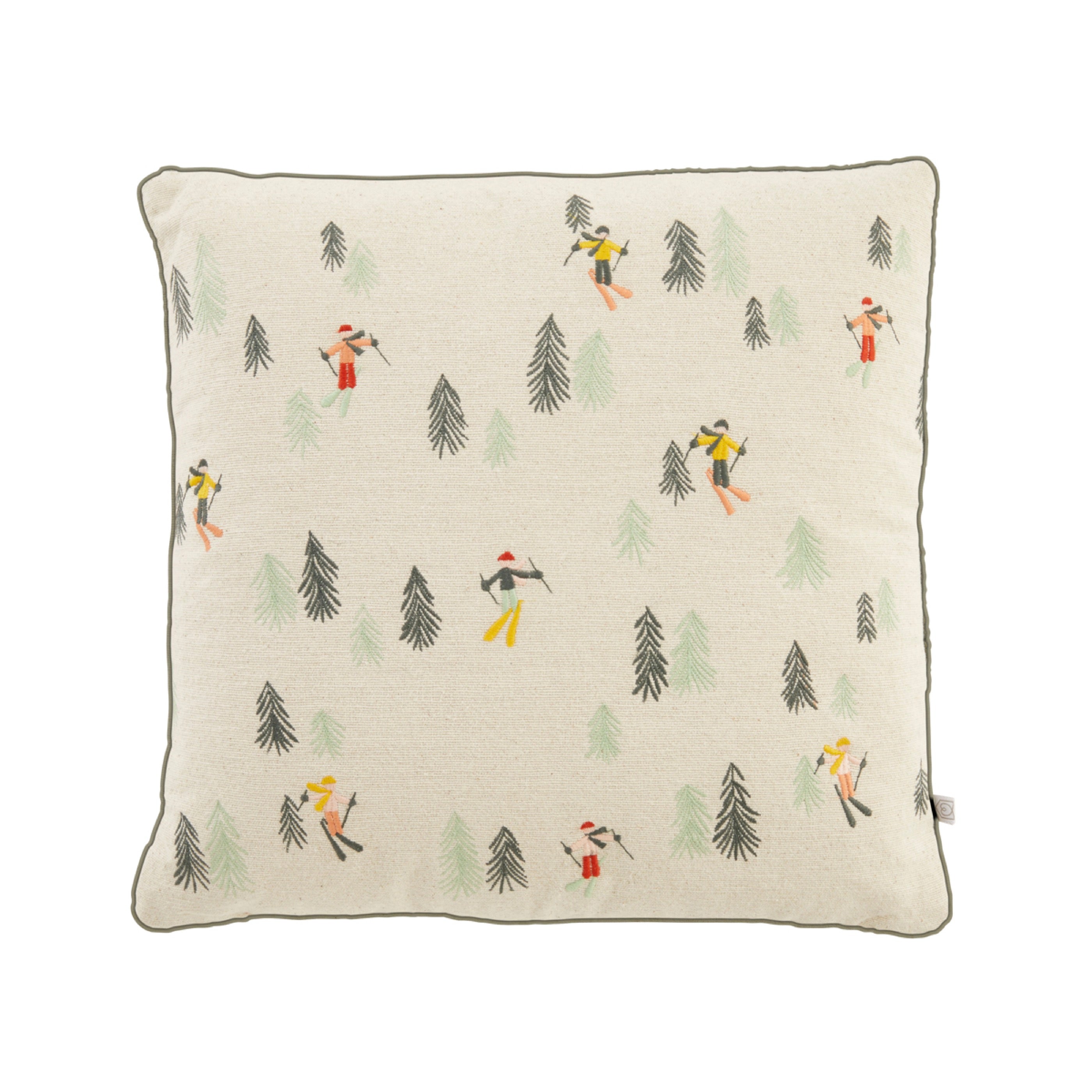 Coussin Brooke - Ecru/Vert