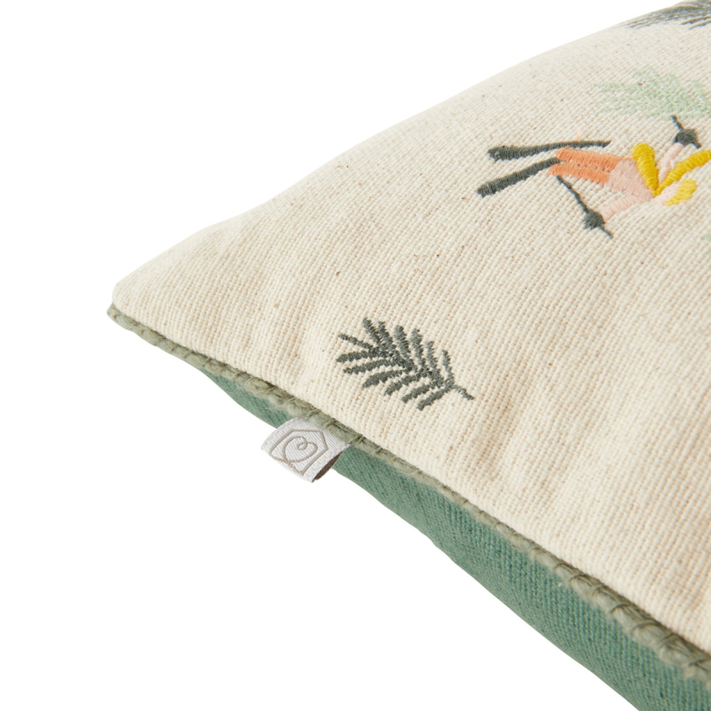 Coussin Brooke - Ecru/Vert