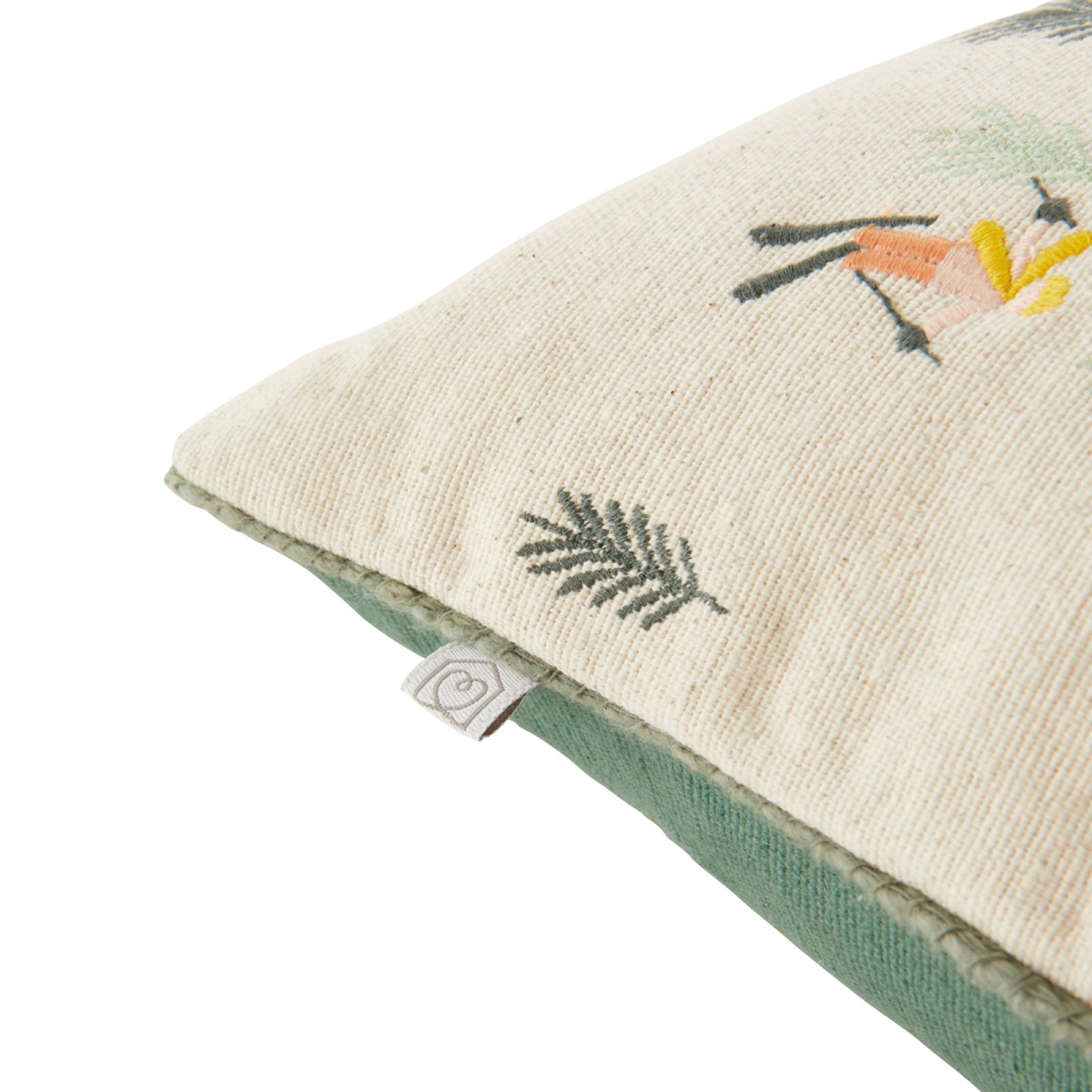 Coussin Brooke - Ecru/Vert