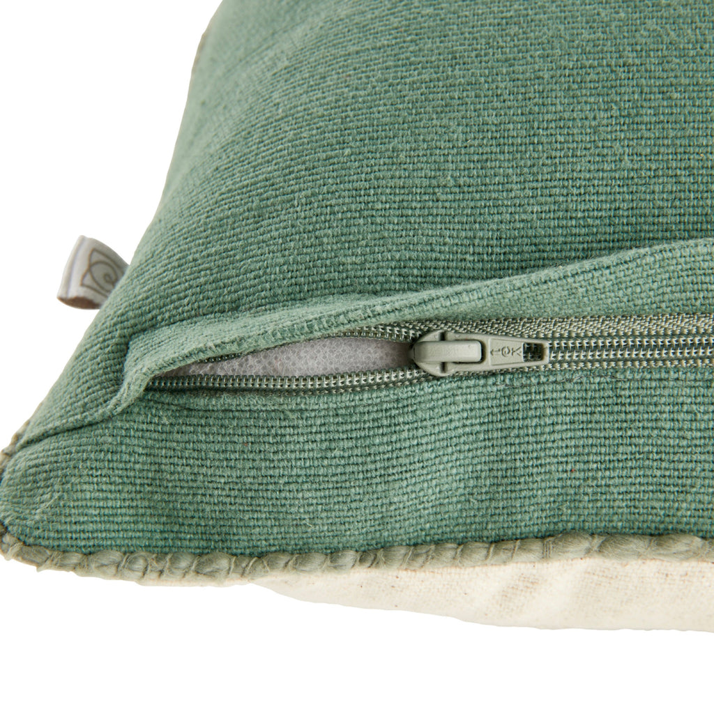 Coussin Brooke - Ecru/Vert
