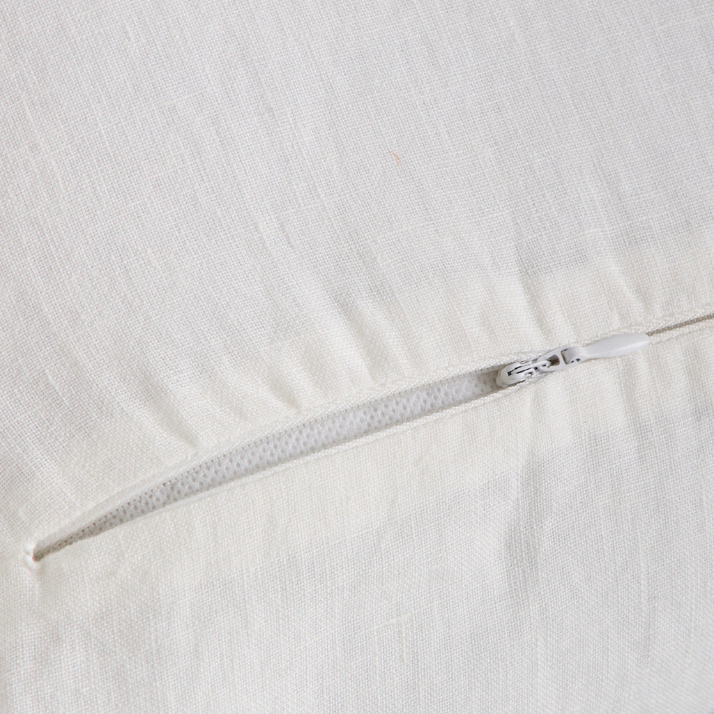 Coussin Brunelle - 100% Lin Lavé - Blanc