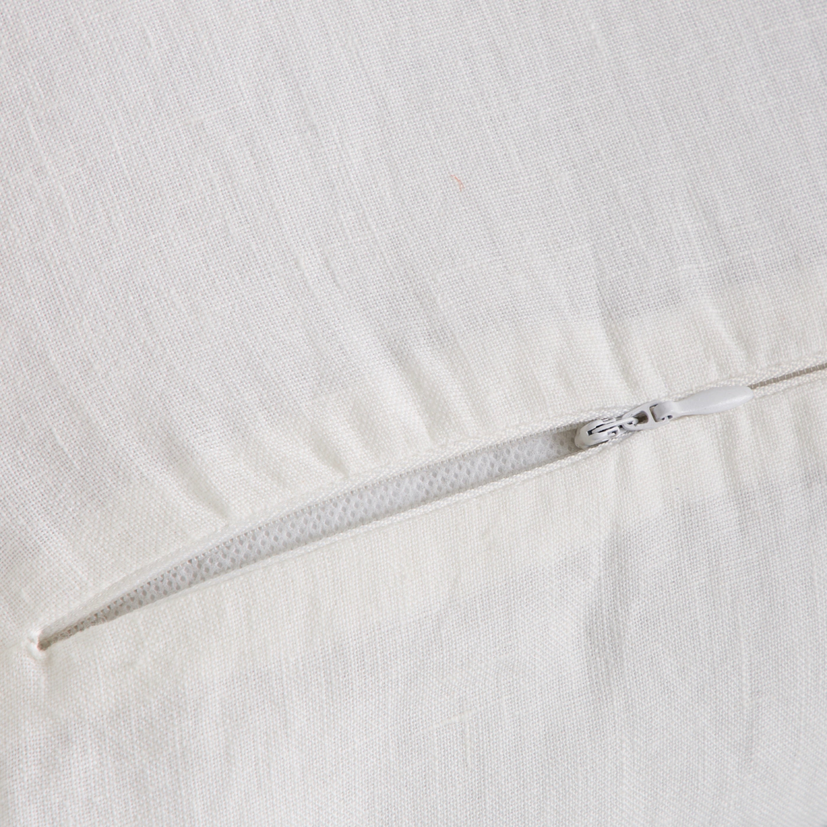 Coussin Brunelle - 100% Lin Lavé - Blanc