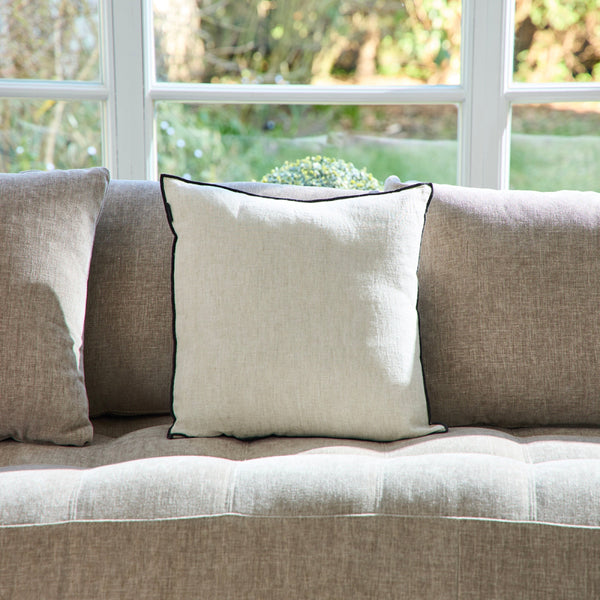 Coussin Brunelle - 100% Lin Lavé - Naturel