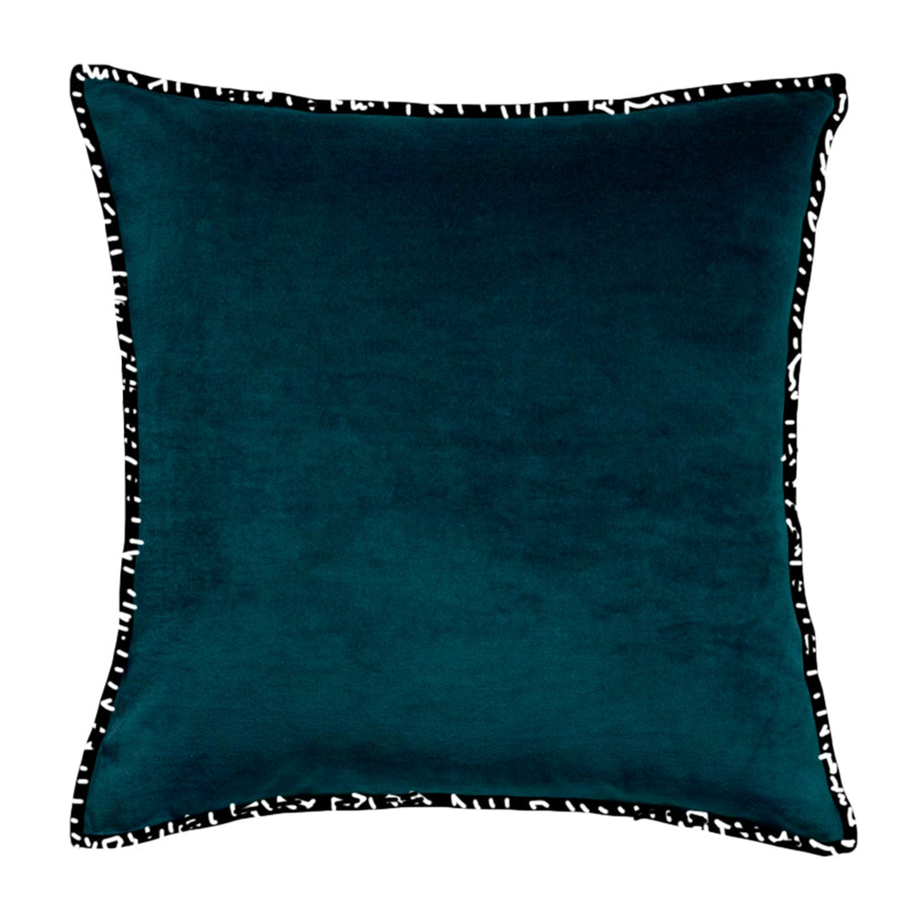 Coussin - Uni 100% Velours Coton Hotel Tropik - Bleu Coussin TODAY