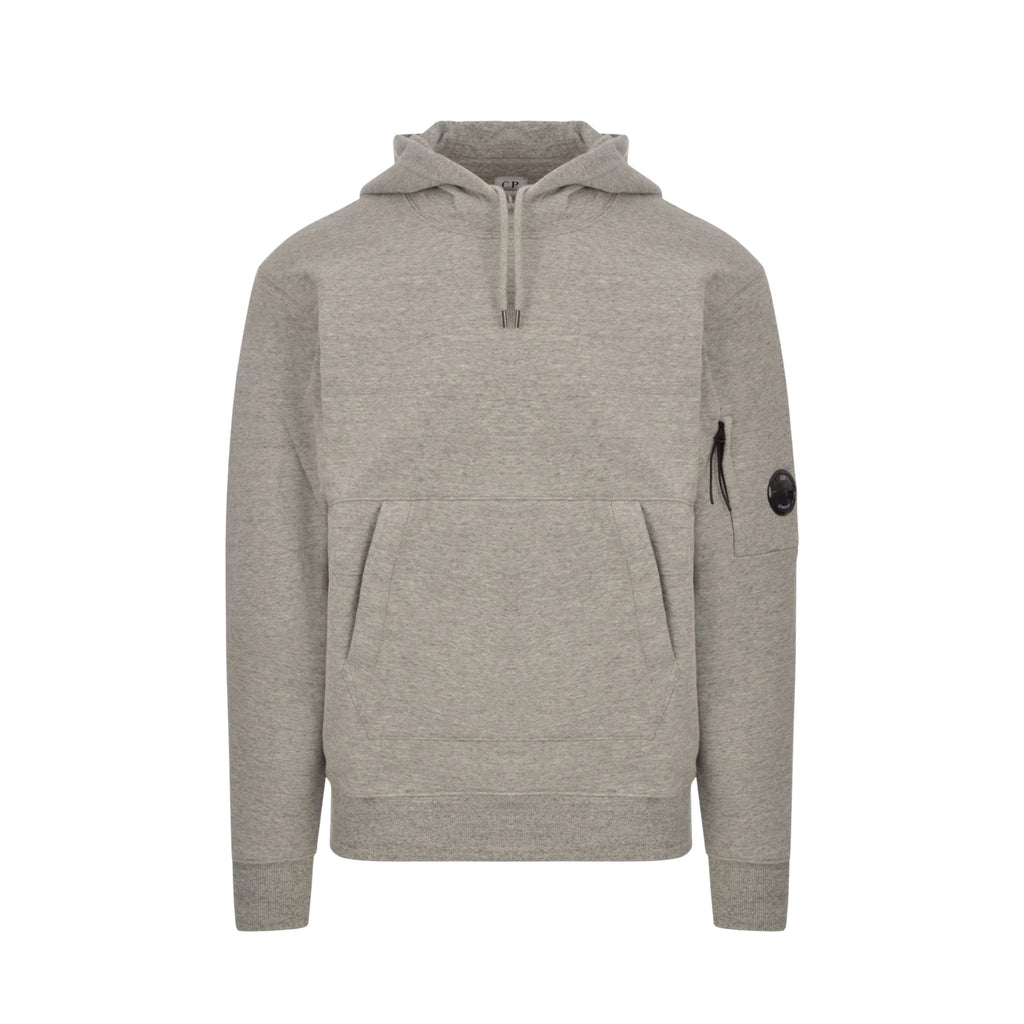 CP Company - Sweat À Capuche Diagonal Fleece Lens – Gris Chiné