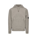 CP Company - Sweat À Capuche Diagonal Fleece Lens – Gris Chiné