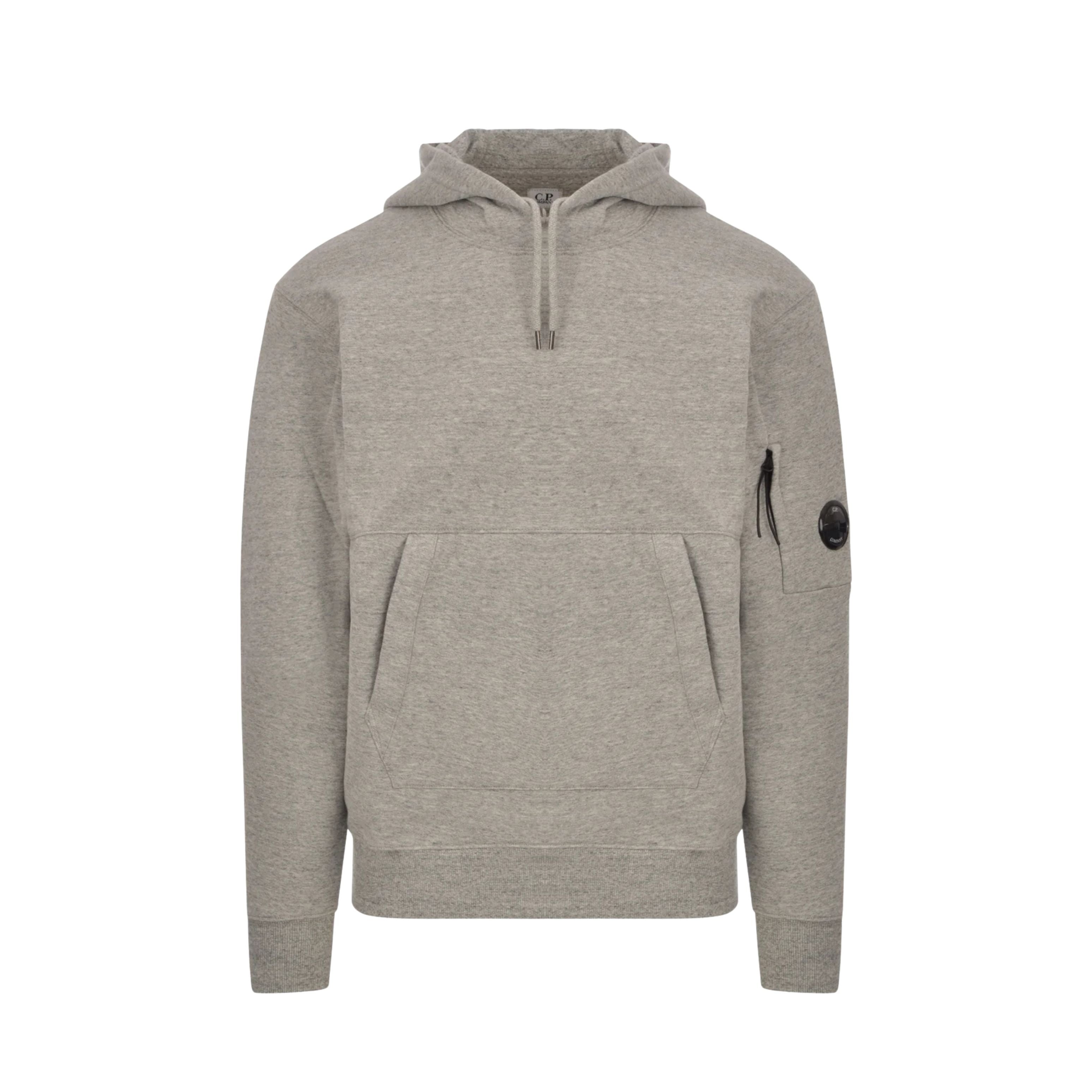 CP Company - Sweat À Capuche Diagonal Fleece Lens – Gris Chiné