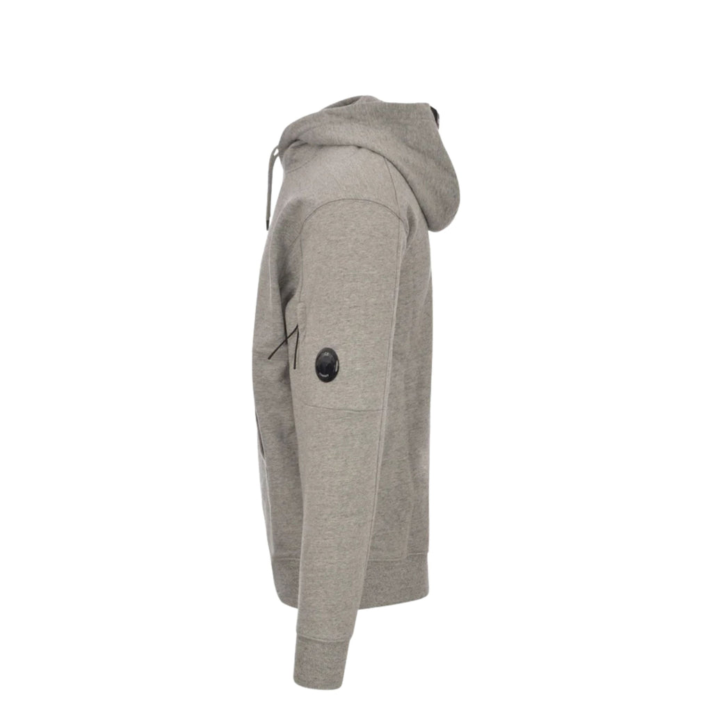 CP Company - Sweat À Capuche Diagonal Fleece Lens – Gris Chiné