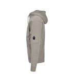 CP Company - Sweat À Capuche Diagonal Fleece Lens – Gris Chiné
