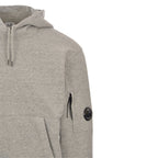 CP Company - Sweat À Capuche Diagonal Fleece Lens – Gris Chiné