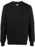CP Company - Sweatshirt Col Rond Diagonal Raised Fleece – Noir