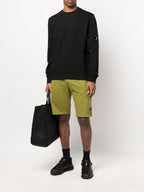 CP Company - Sweatshirt Col Rond Diagonal Raised Fleece – Noir