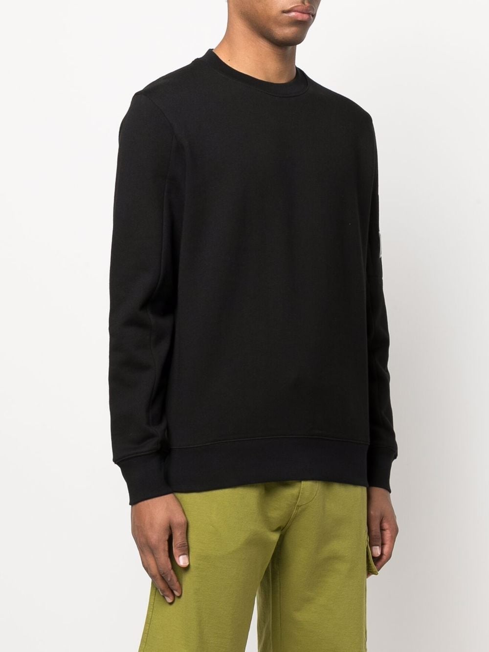 CP Company - Sweatshirt Col Rond Diagonal Raised Fleece – Noir