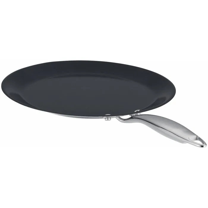 Crepiere 28cm Revetement Ceramique - Acier Inoxydable - Fond Capsulé - Inox
