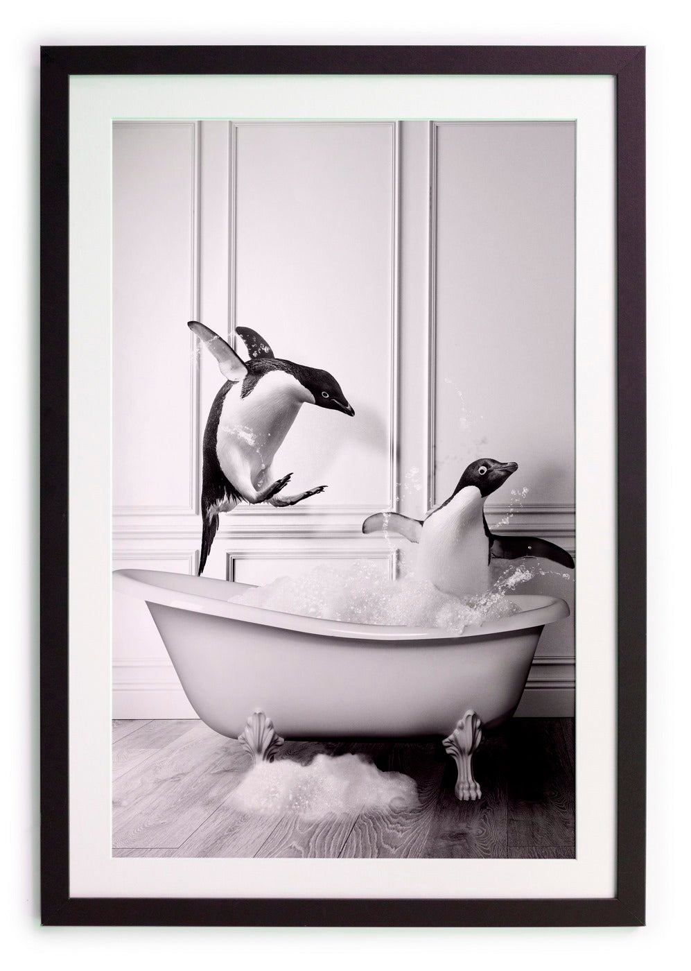 Cuadro Moldura Negra 40X30 (Penguin Bath) - Multicolore Décorations Really Nice Things