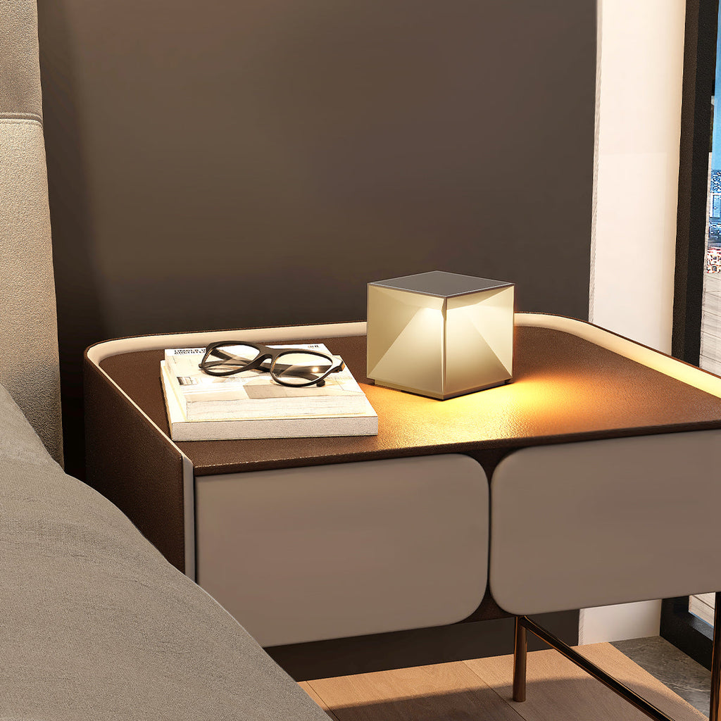 Cubox Mini - Lampe De Chevet Sans Fil - Aluminium - Beige