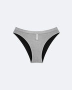 Culotte Menstruelle Côtelée Gris Chiné