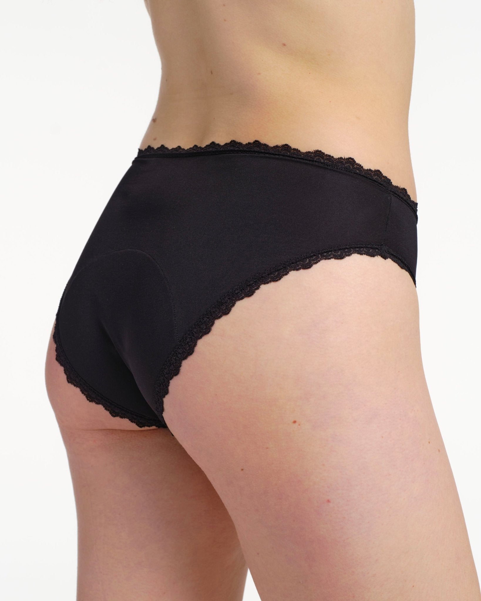 Culotte Menstruelle Noire En Dentelle