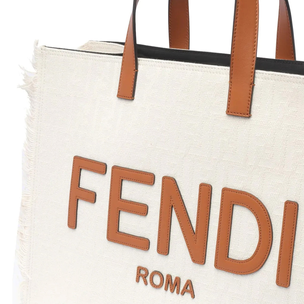 Fendi Ff Shopper Bag - Beige - Femme