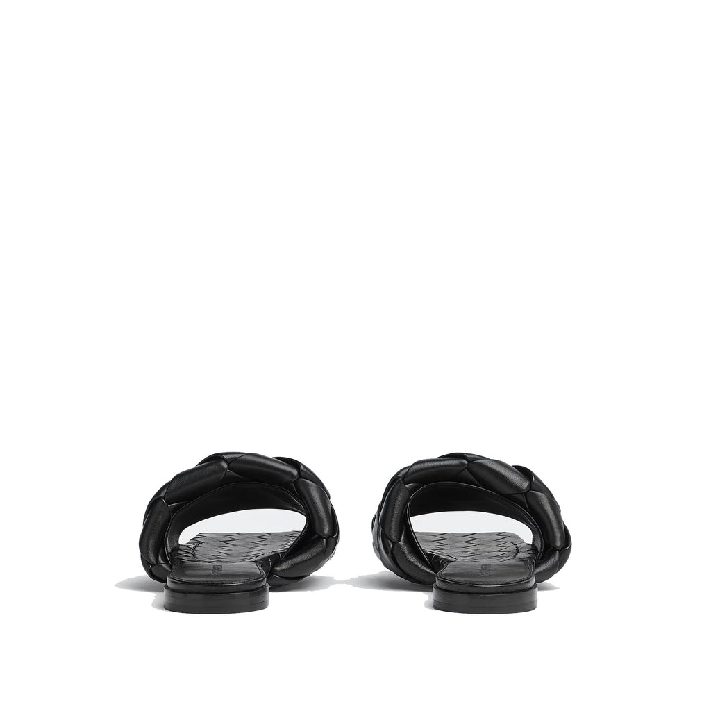Sandales - Bottega Veneta Intrecciato Leather Flat - Black