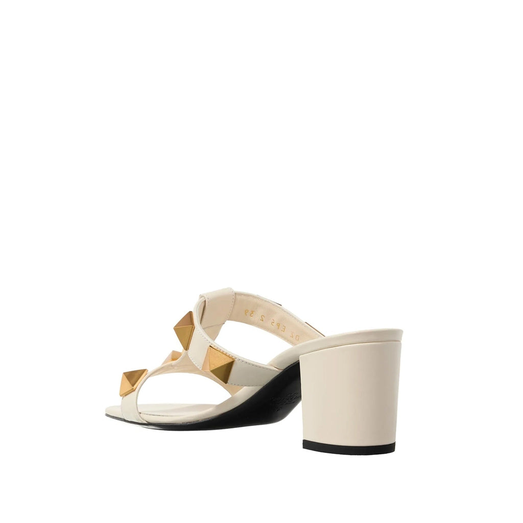 Sandales Valentino Garavani Roman Stud Leather - Cream - Femme