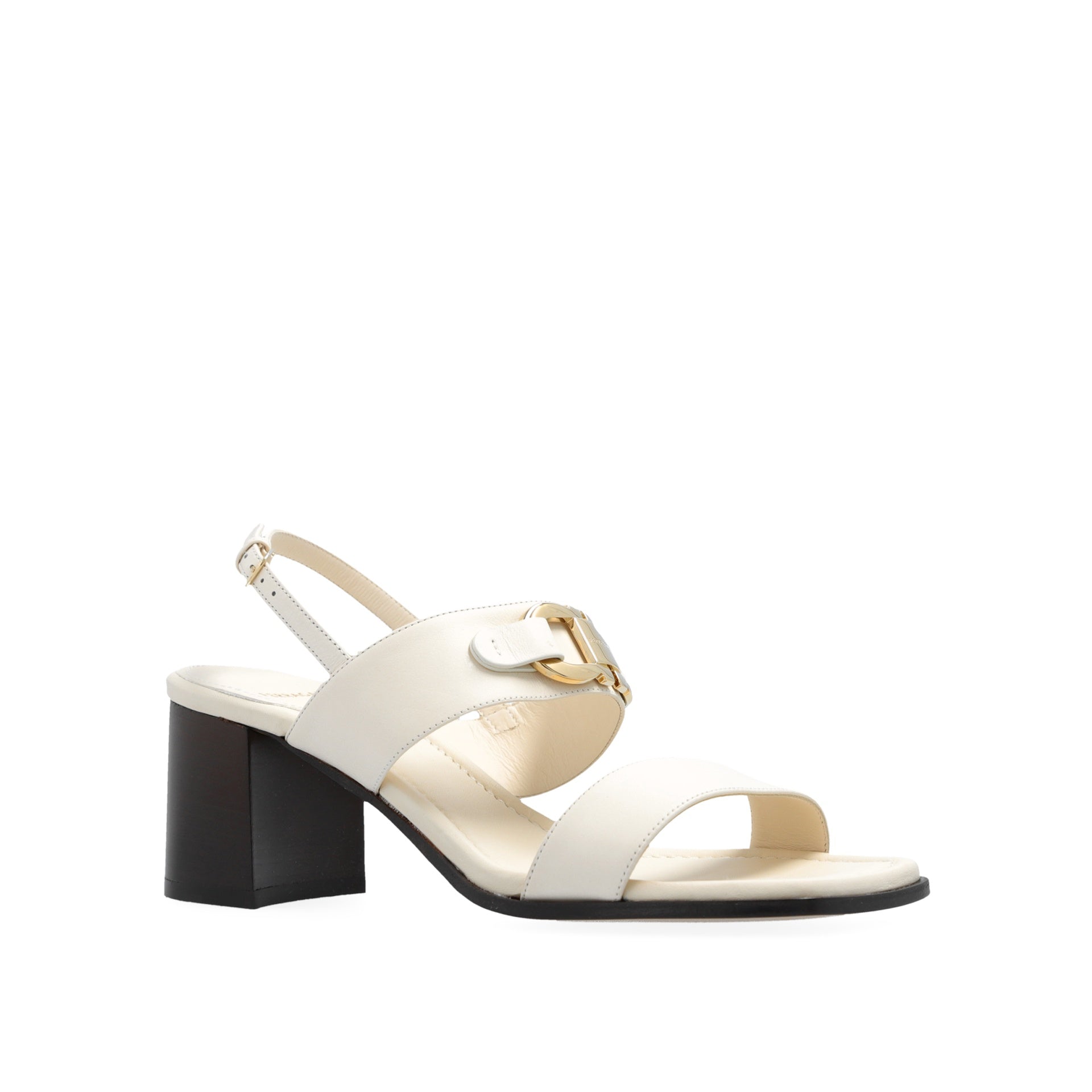 Sandales Salvatore Ferragamo Lou Leather - Cream - Femme