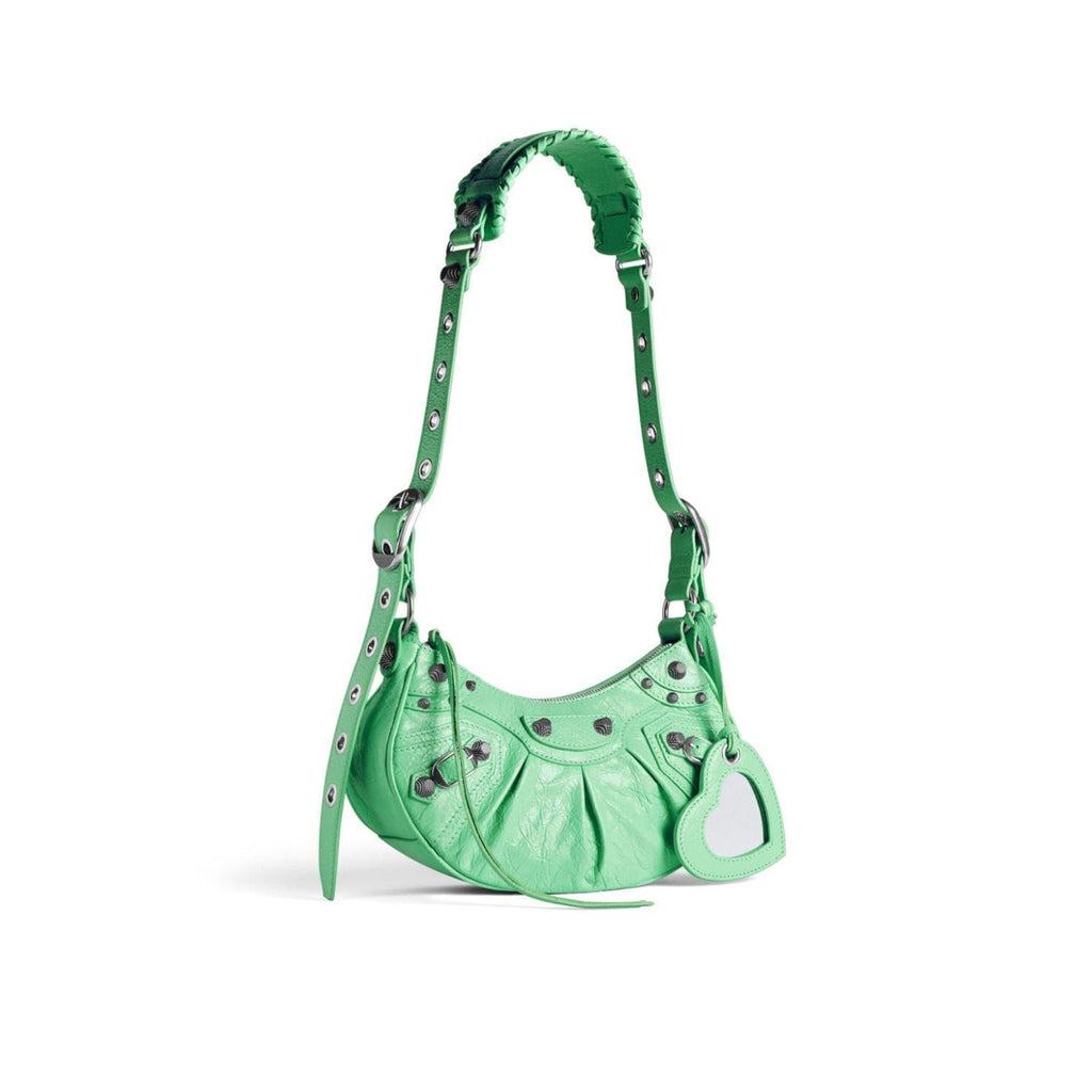 Balenciaga Le Cagole Xs Leather Shoulder Bag - Green - Femme