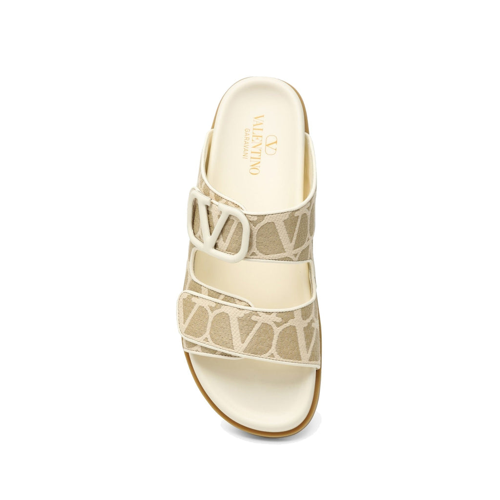 Sandales Valentino Garavani Toile Iconographe - Ivory - Femme
