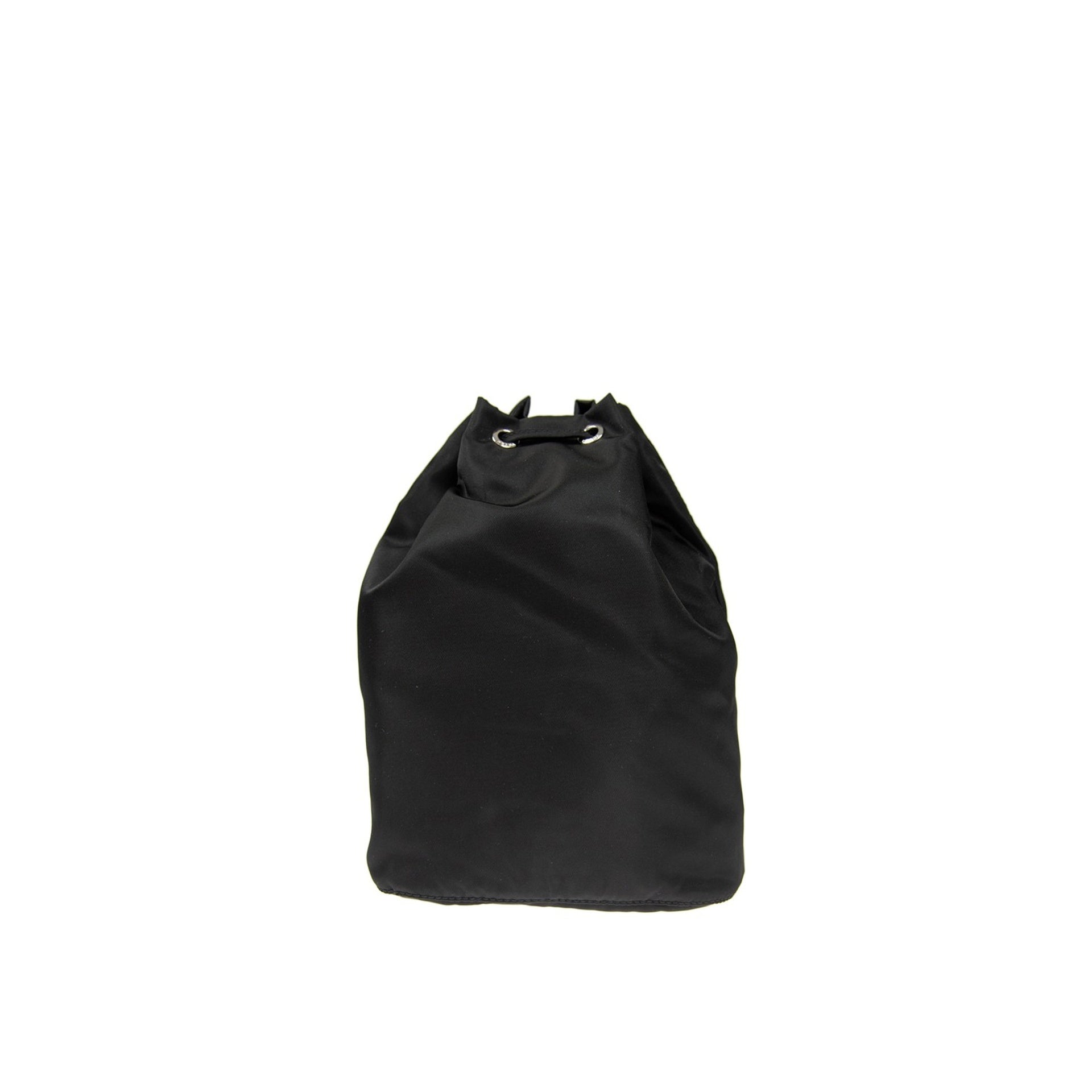 Prada - Nylon And Leather Drawstring Pouch - Black
