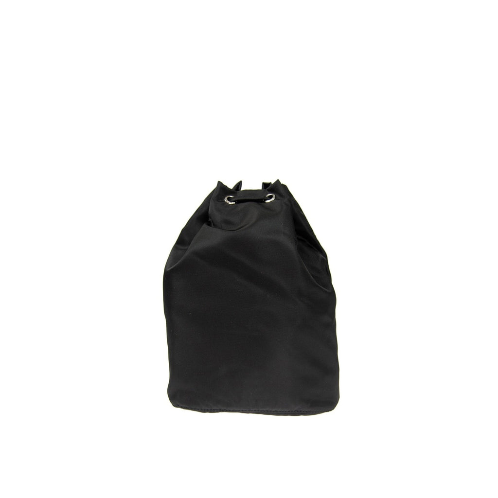 Prada - Pochette Nylon And Leather Drawstring - Femme - Black