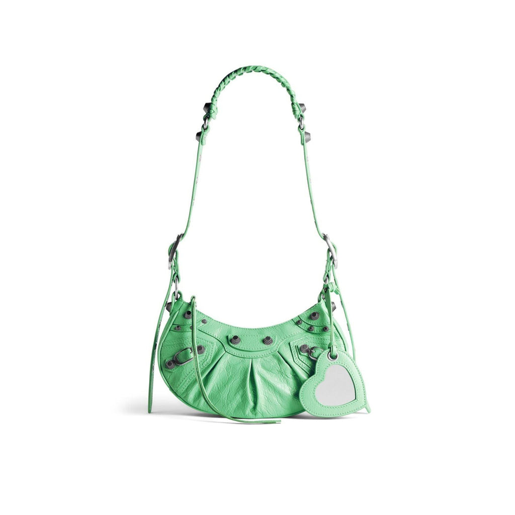 Balenciaga Le Cagole Xs Leather Shoulder Bag - Green - Femme