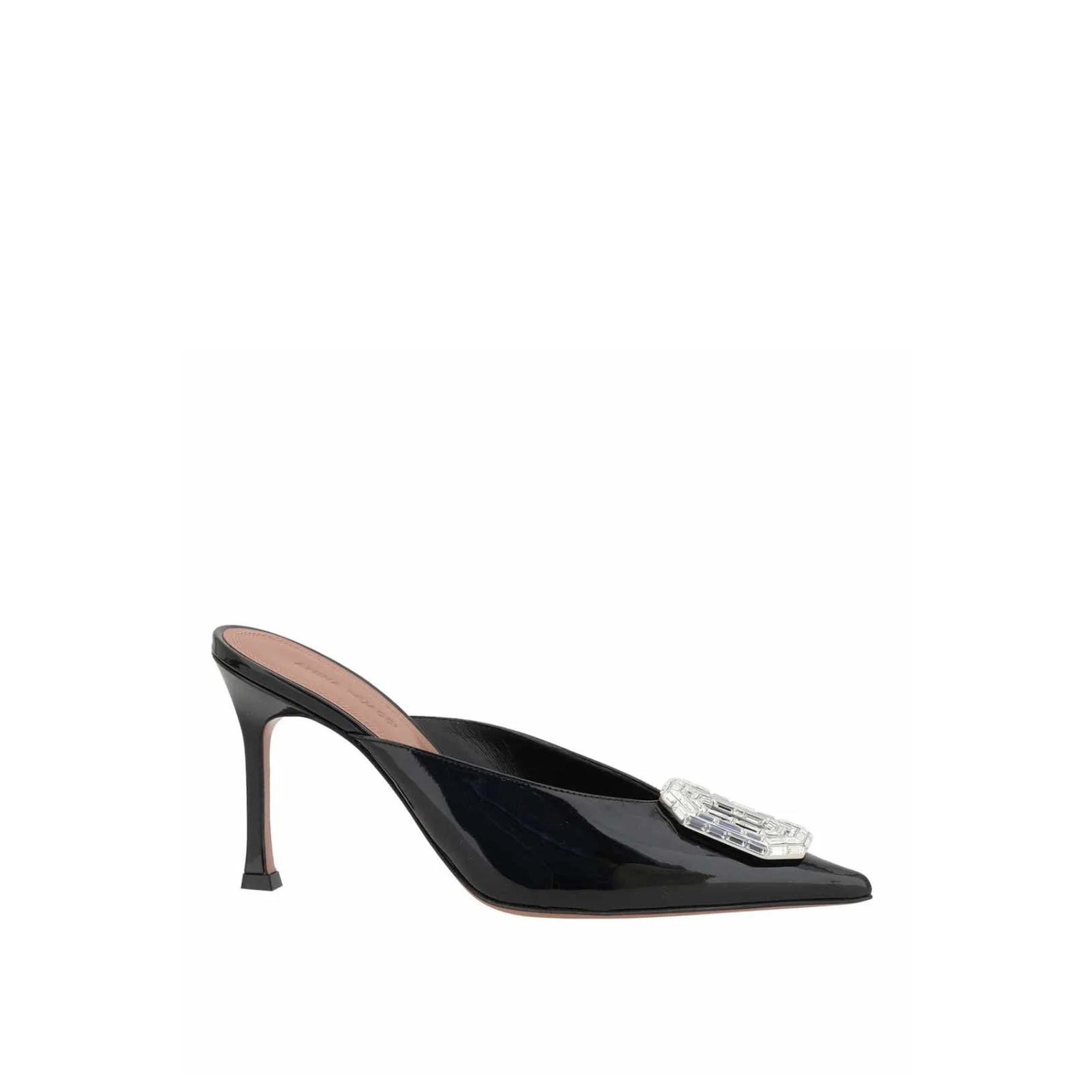 Mules - Amina Muaddi Camelia Patent 90 - Black