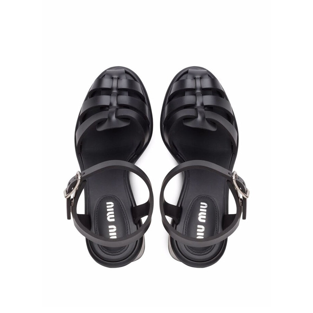 Miu Miu Caged-Toe Sandals - Black - Femme