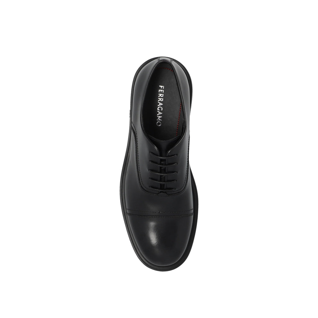 Derbies - Salvatore Ferragamo Leather Oxford - Black