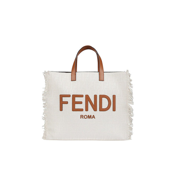 Fendi Ff Shopper Bag - Beige - Femme