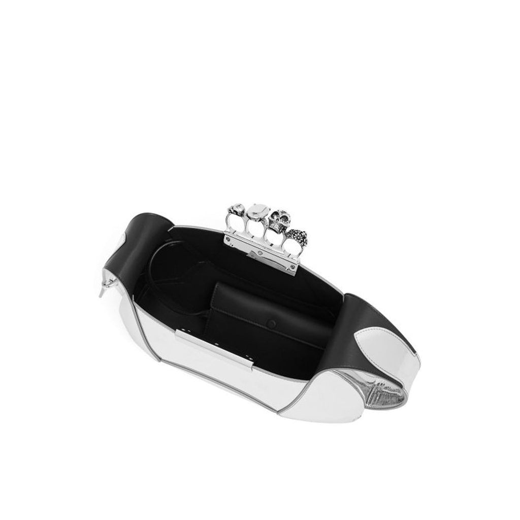 Alexander Mcqueen Jewelled Skull Hobo Bag - Silver - Femme