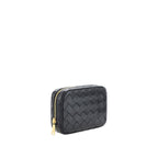 Bottega Veneta Intreccio Leather Beauty Case - Black - Femme