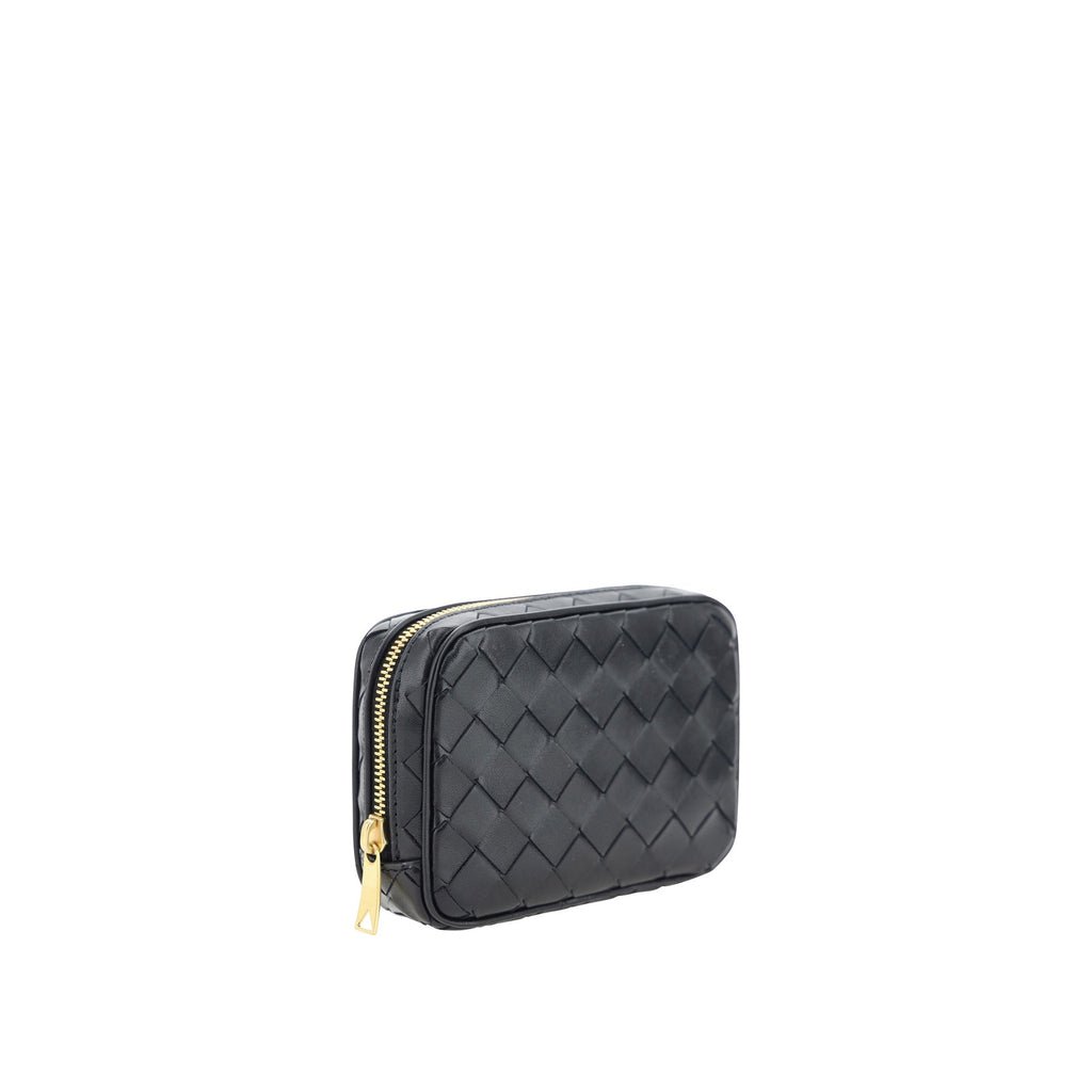 Bottega Veneta Intreccio Leather Beauty Case - Black - Femme
