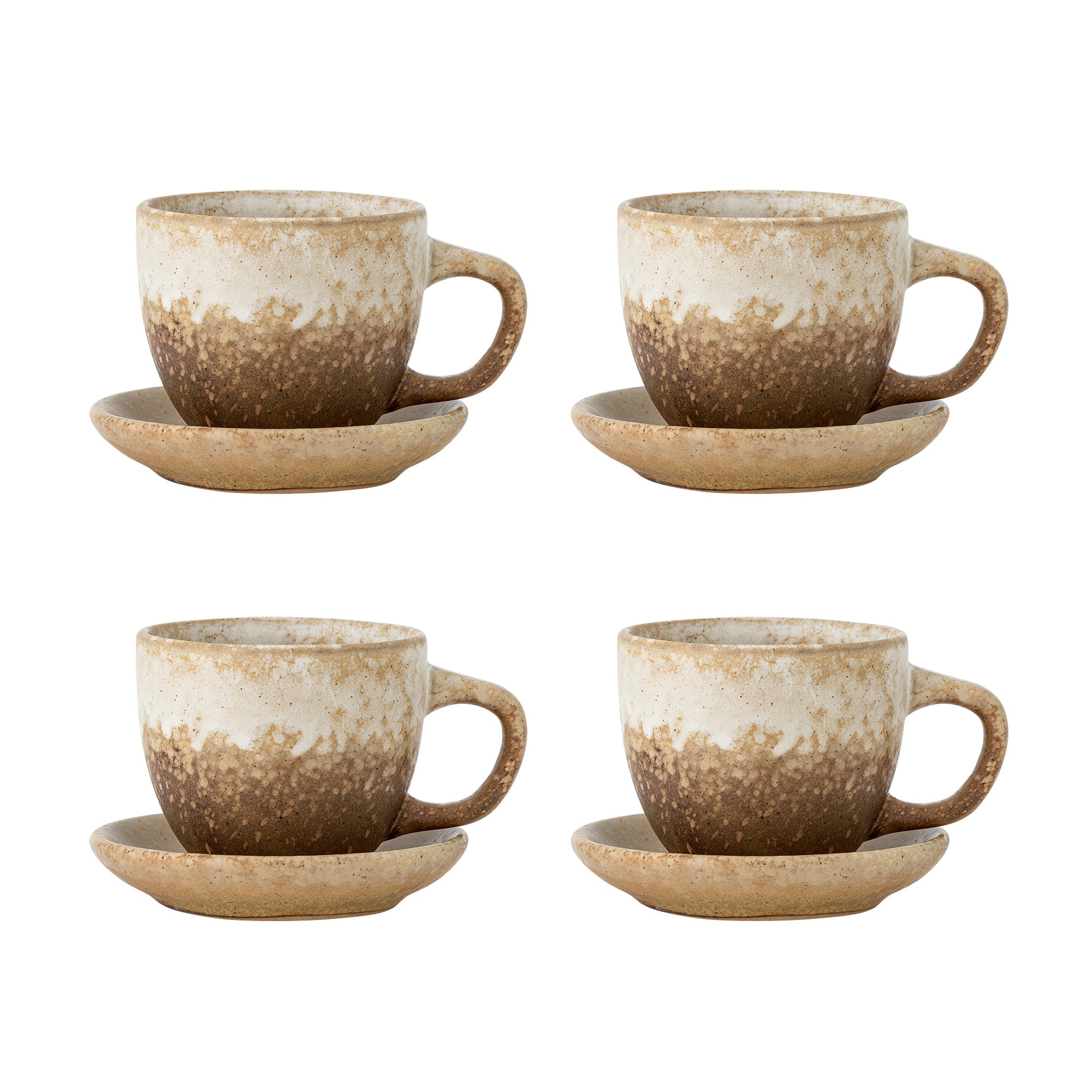Brenta - Tasse Avec Soucoupe - Naturel - Grès
