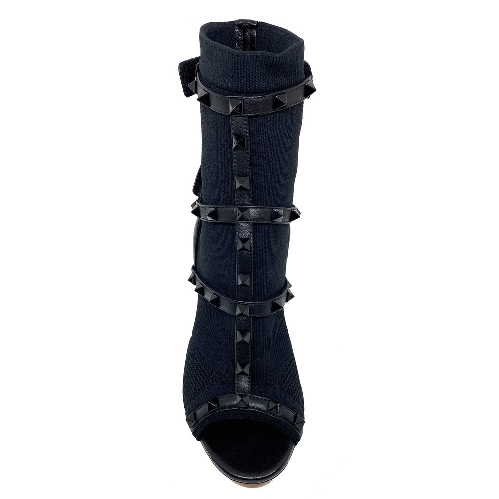 Sandales Valentino Rockstud Sock Heel - Black - Femme