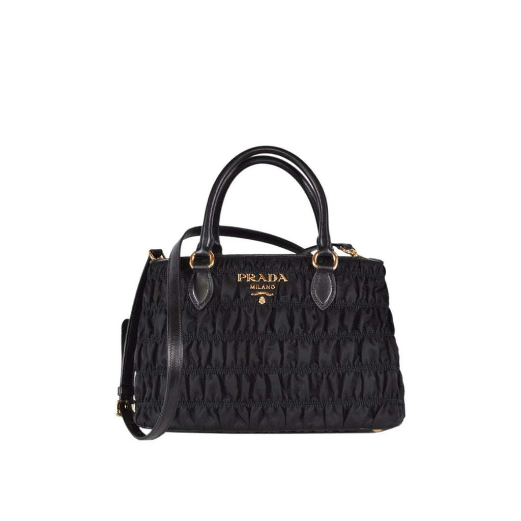 Prada - Sac À Main Gaufre Nylon - Femme - Black