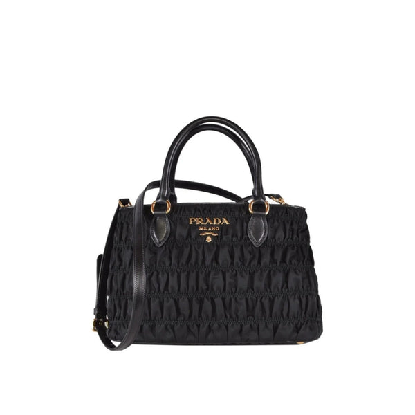 Prada - Sac À Main Gaufre Nylon - Femme - Black